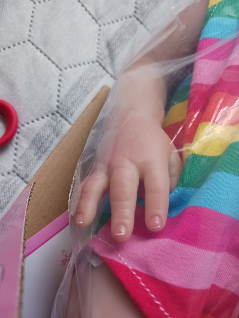 18in Reborn Baby Set : Silicone Doll Onsie Bottle Plus Real Lashes Rooted Hair - Picture 8 of 14